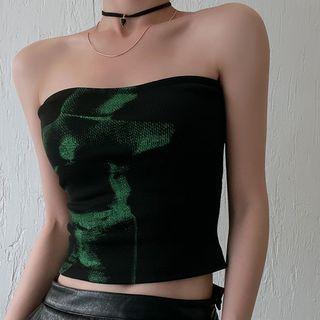 Tie-dye Tube Top Black - One Size