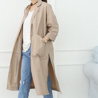 Slit-side One-button Long Coat