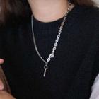 Asymmetric Alloy Necklace Silver - One Size