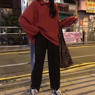 Polo Sweatshirt / Wide-leg Pants