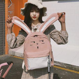 Rabbit Canvas Color Block Backpack