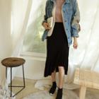 Frilled-hem Knit Skirt In 2 Designs