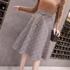 High-waist Plaid Mermaid A-line Skirt