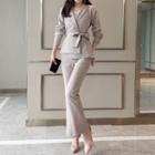 Set: Tie Waist Blazer + Boot-cut Dress Pants