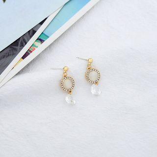 Rhinestone Drop Earring 1 Pair - Transparent - One Size