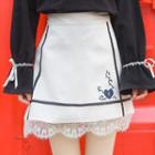 Lace Hem Heart Embroidered A-line Skirt