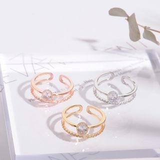 Rhinestone Layer Open Ring