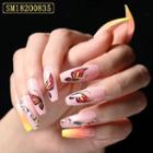 Butterfly Faux Nail Tips Sm18200835 - Dark Pink Butterfly - Light Pink - One Size