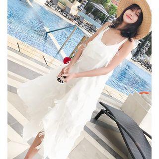 Sleeveless Fringed Midi Sundress