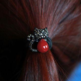 Cat Rhinestone Hair Pin / Hair Tie