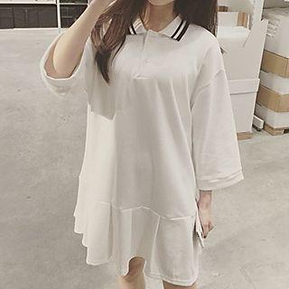 3/4-sleeve Polo Shirt Dress
