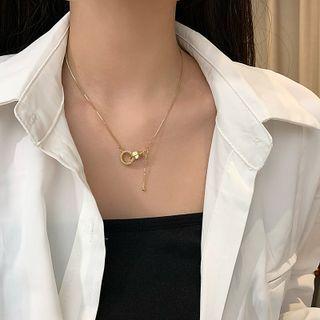 Geometric Rhinestone Pendant Alloy Choker