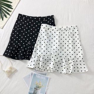 High-waist Ruffeld Mini Skirt