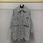 Houndstooth Buttoned Long Jacket