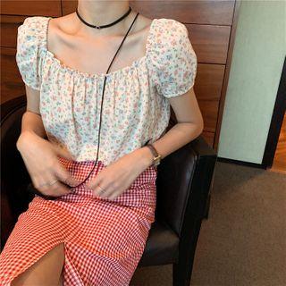 Off-shoulder Floral Top Floral - One Size