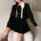 Button-up Jacket / A-line Skirt / Knit Shawl