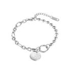 Fashion Simple Geometric Round 316l Stainless Steel Bracelet Silver - One Size