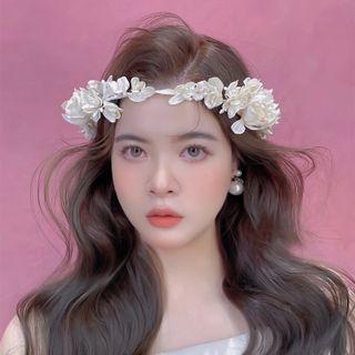 Petal Fabric Headband White - One Size