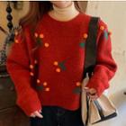 Cherry Pattern Sweater Red - One Size