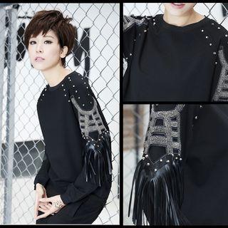 Fringed Studded Pullover