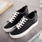 Hidden-heel Printed Lace-up Sneakers