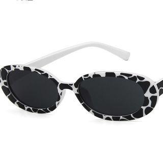 Milk Cow Print Round Sunglasses