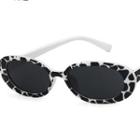 Milk Cow Print Round Sunglasses
