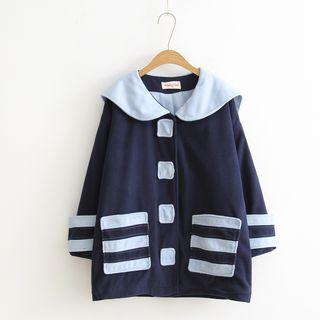 Sailor Collar Woolen Coat