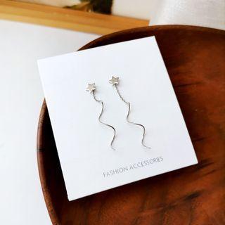 Star Swirl Alloy Dangle Earring 1 Pair - Silver - One Size