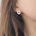 Faux Pearl 925 Sterling Silver Ear Stud 1 Pair - Silver Needle - Silver - One Size