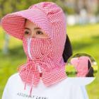 Plaid Cap With Neck & Face Cover