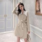 Asymmetric Tie-waist Blazer Dress