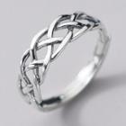 Faux Woven Sterling Silver Open Ring Silver - One Size