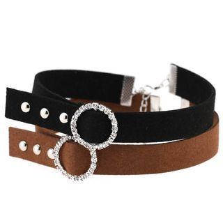 Rhinestone Flannel Choker