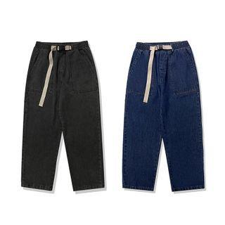 Elastic Waist Baggy Jeans