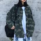Camo Button Jacket As Shown In Figure - One Size