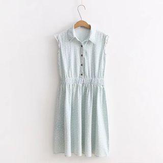 Sleeveless Floral Denim Shirtdress