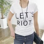 U-neck Lettering Cotton T-shirt