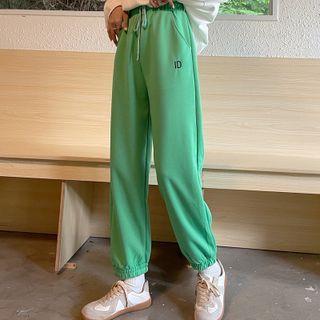 Embroidered Crop Sweatpants