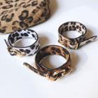 Leopard Print Faux Fur Buckled Bracelet