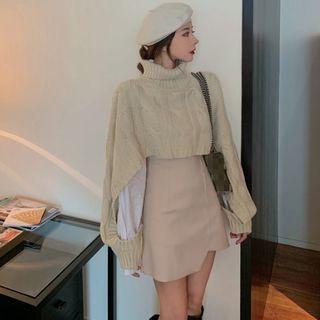 Mock Turtleneck Sweater / Mini A-line Skirt