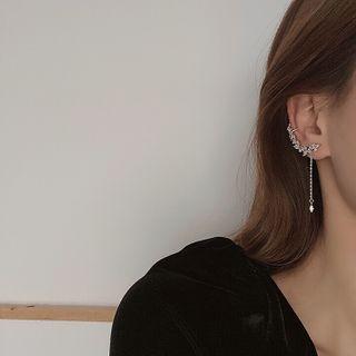 Rhinestone Dangle Earring Earring 1 Pc - Rhinestone Dangle Earring Earring - White Gold - One Size