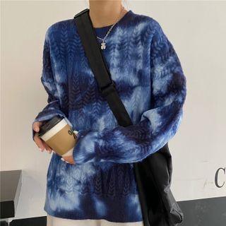 Tie-dye Print Oversize Sweater