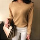 Wool Blend Ribbed-panel Knit Top