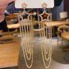 Star Layered Chain Fringed Earring 1 Pair - E0309 - Gold - One Size