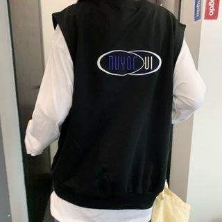Long-sleeve T-shirt / Letter Embroidered Vest