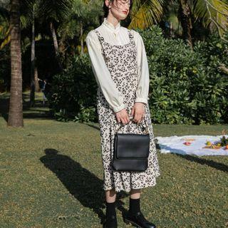 Floral Loose Fit Pinafore Dress