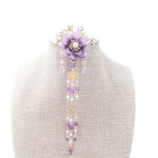 Flower Faux Pearl Hair Clip / U Shape Hair Stick