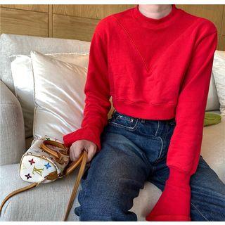 Cropped Mock-turtleneck Pullover