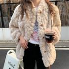 Faux Fur Single-breasted Jacket As Shown In Figure - One Size